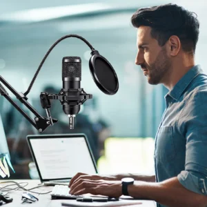 All-in-One Podcast Equipment Bundle with BM800 Mic & V8K Audio Mixer