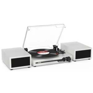 Portable Vinyl Record Player with External Speakers