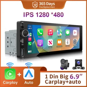 IPS 6.9 Inch 1Din Wireless Or wired Carplay Android Auto MP5 Player