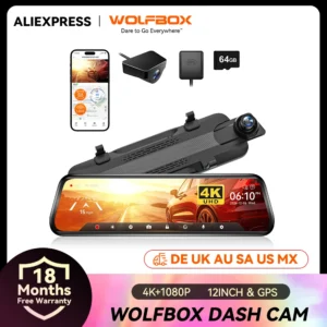 WOLFBOX G930 10 Inch Wifi Dash Camera 4K